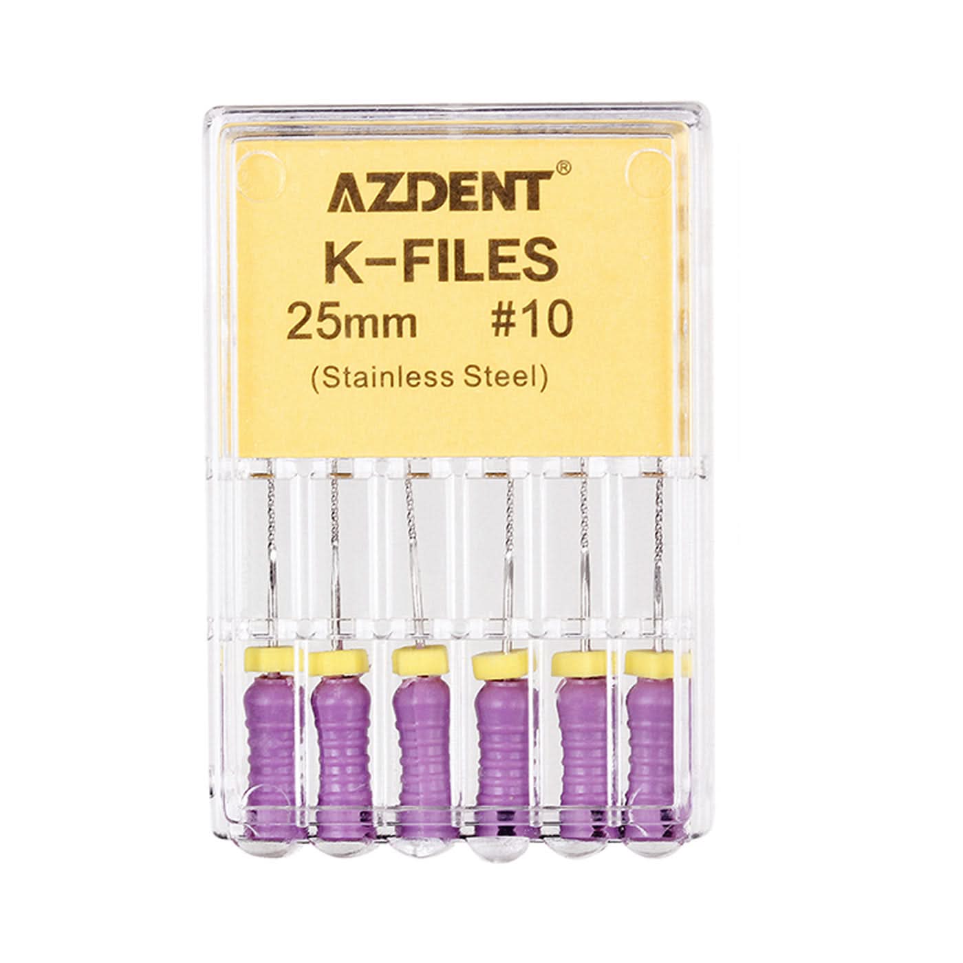 Endo Hand K-Files Stainless Steel #10 25mm 6pcs/Pk - pairaydental.com