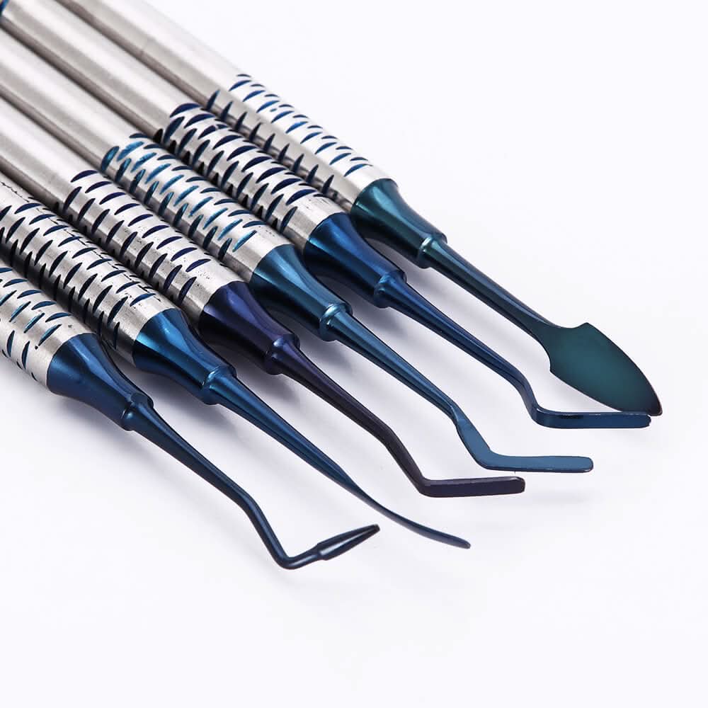 Dental Composite Resin Filling Spatula Tools Blue 6pcs/Kit