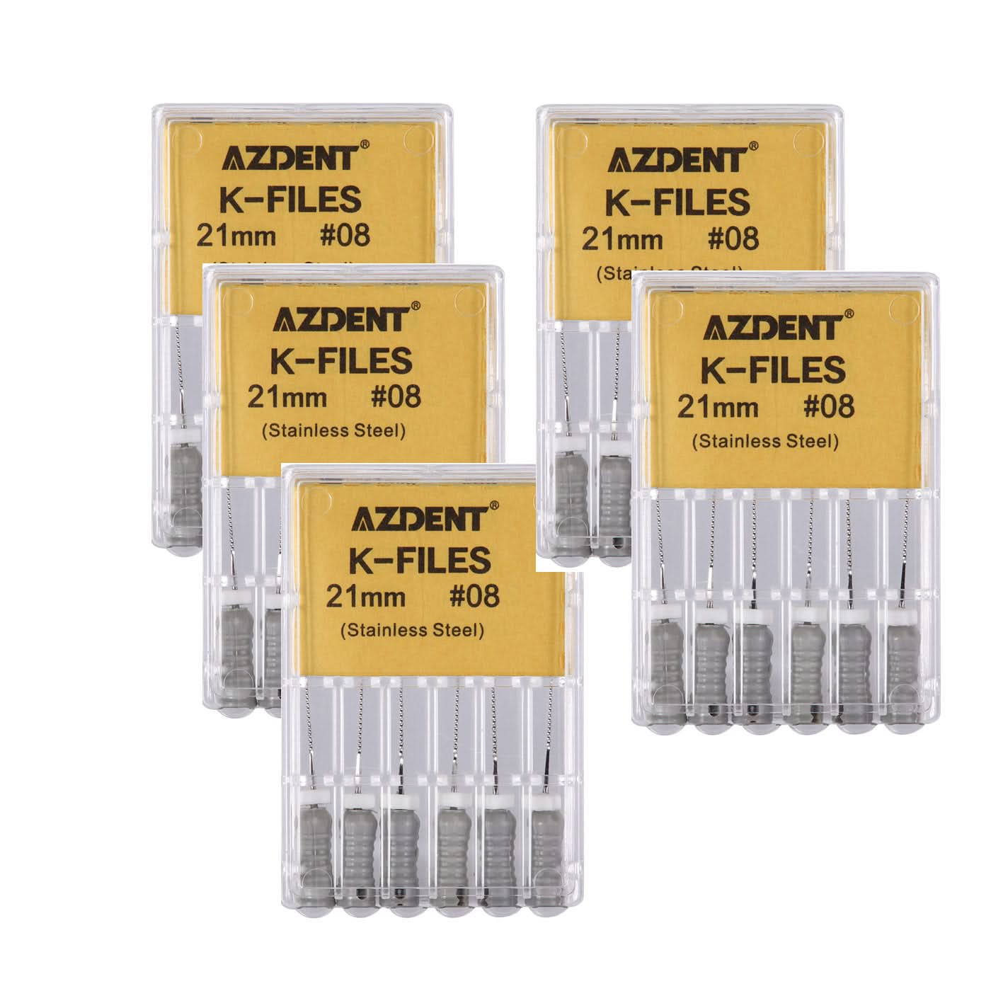 Endo Hand K-Files Stainless Steel #08 21mm 6pcs/Pk - pairaydental.com