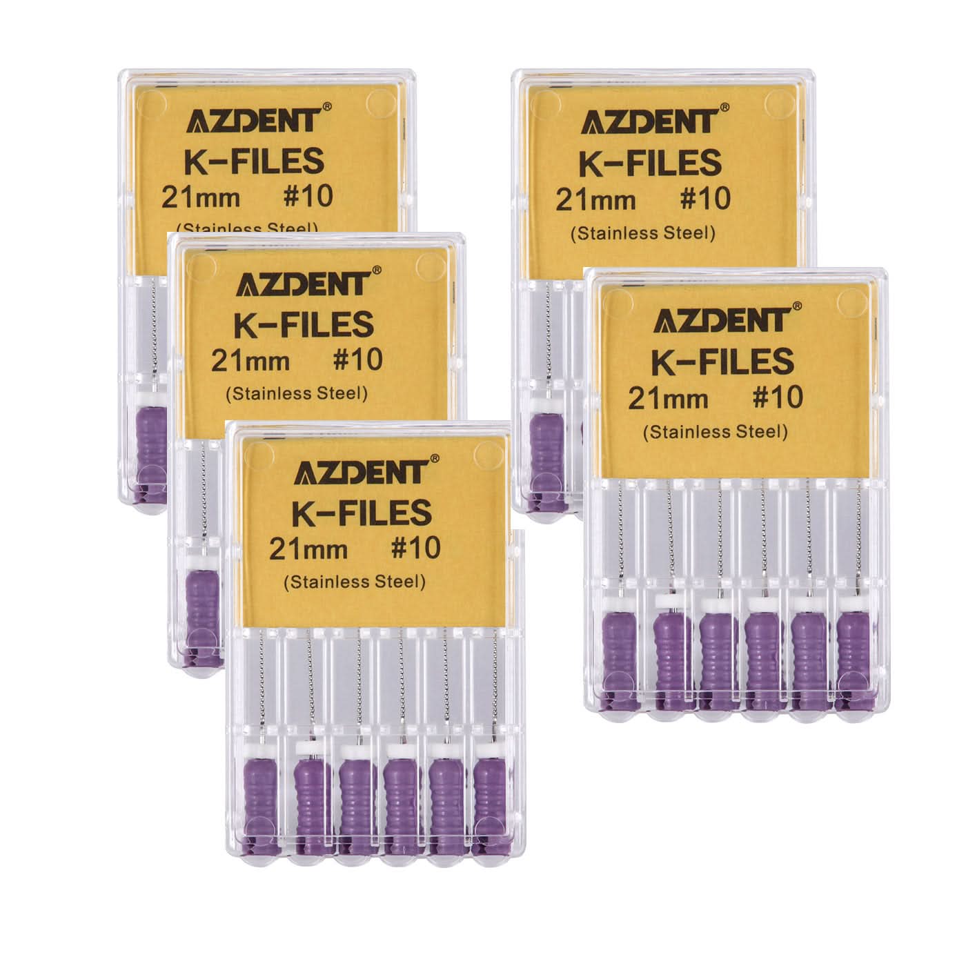 Ss Hand Files Endo Hand K-Files Stainless Steel #10 21mm 6pcs/Pk