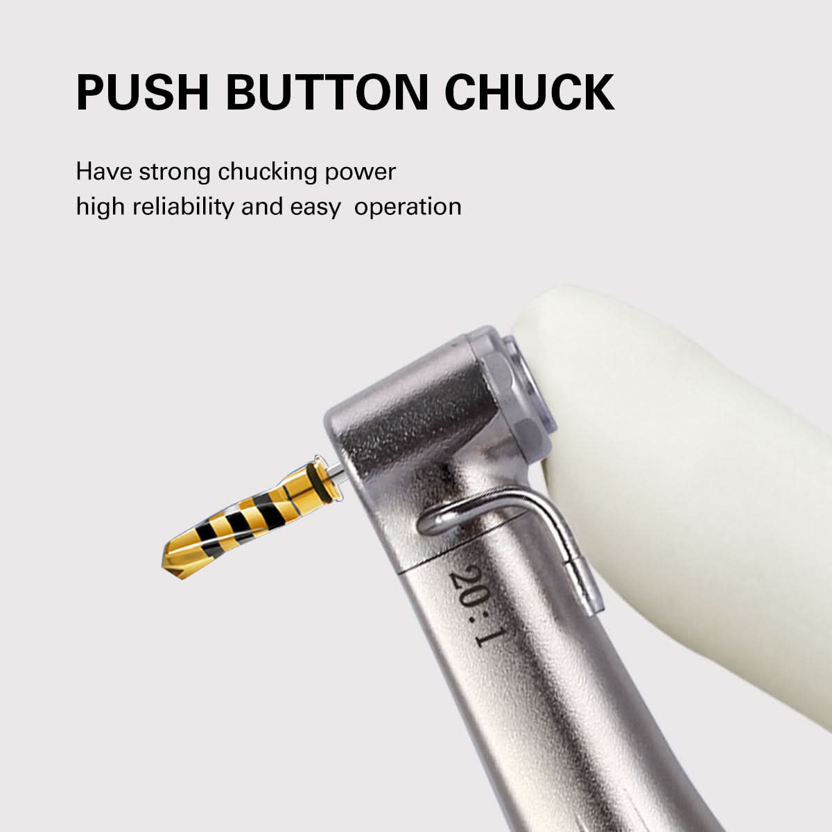 Button Implnt 20:1 Implant Contra Angle Handpiece LED Fiber Optic Push Button