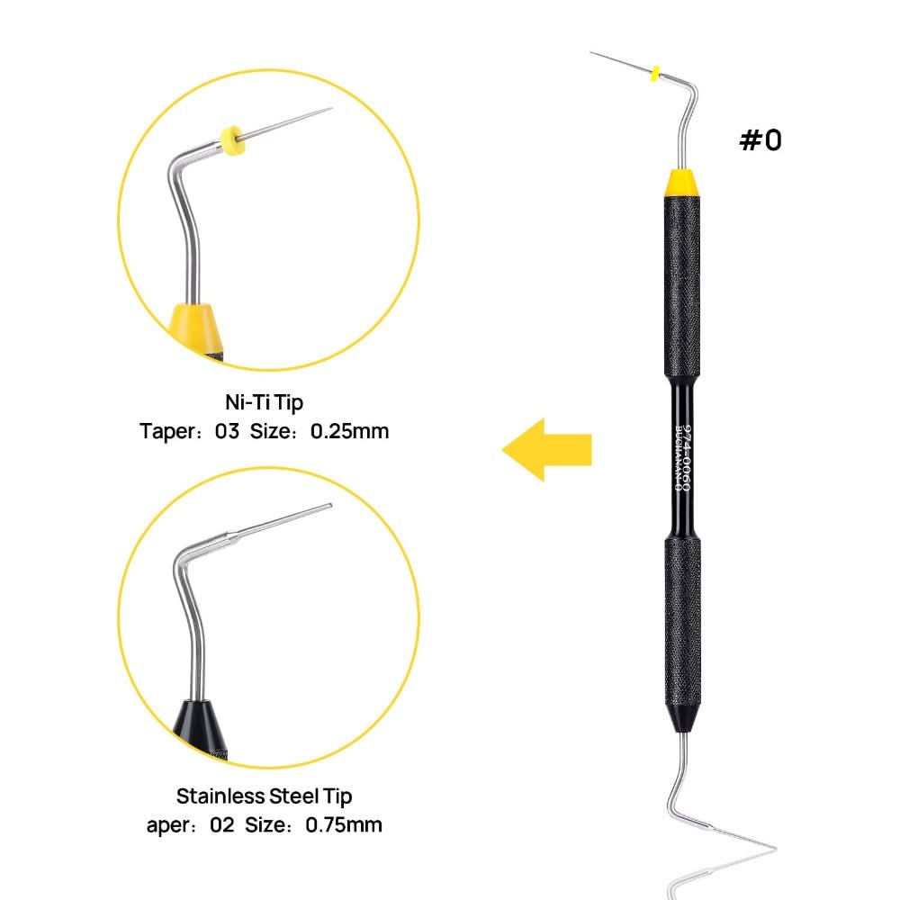 Dental Endo Hand Plugger Niti Tip Fill Instrument #0 #1 #2