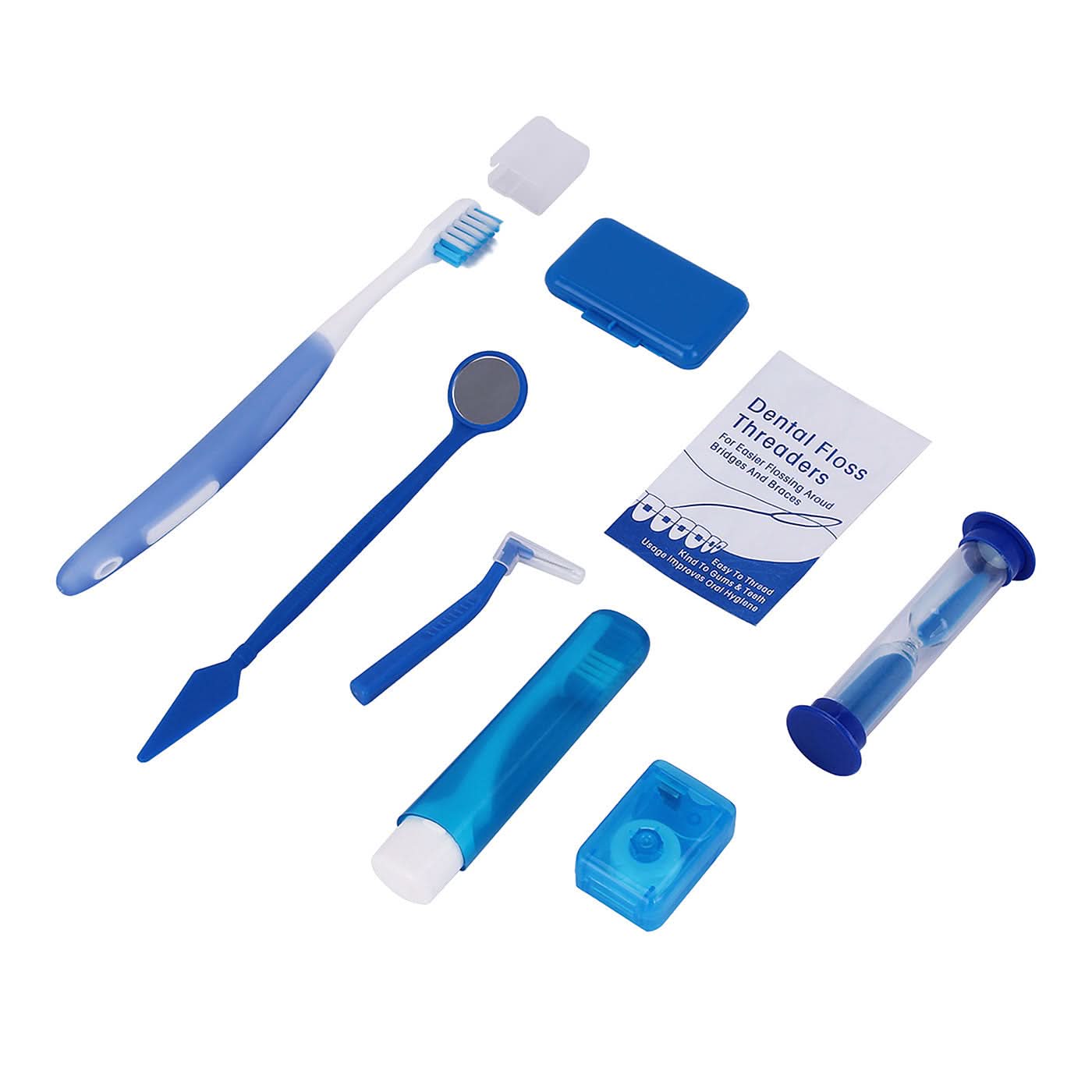 Orthodontic Toothbrush Kit Blue and Red Color 8pcs/Kit