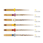 Endo NiTi Rotary Files Gold Taper 25mm Assorted SX-F3 6pcs/Pk - pairaydental.com