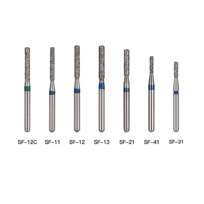Dental Diamond Bur SF Series Flat End Cylinder Full Size 5pcs/Pack - pairaydental.com