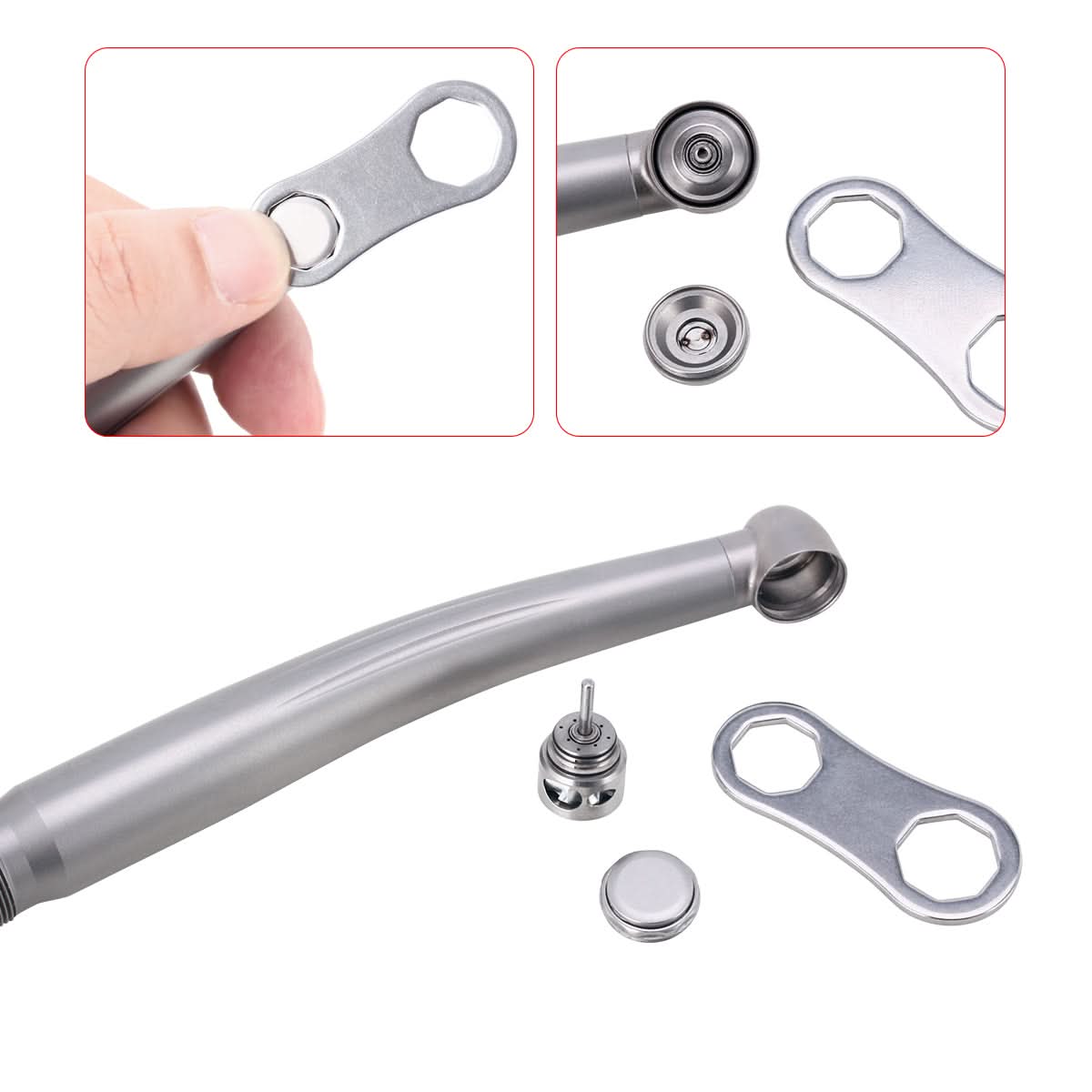 4 Hole High Speed Handpiece Push Button Four Water Spray Clean Head System - pairaydental.com