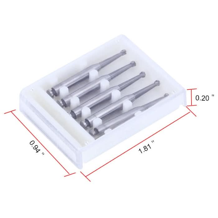 Dental Carbide Bur for Slow Speed Latch RA #5 Round 1.6mm 5pcs/Box - pairaydental.com