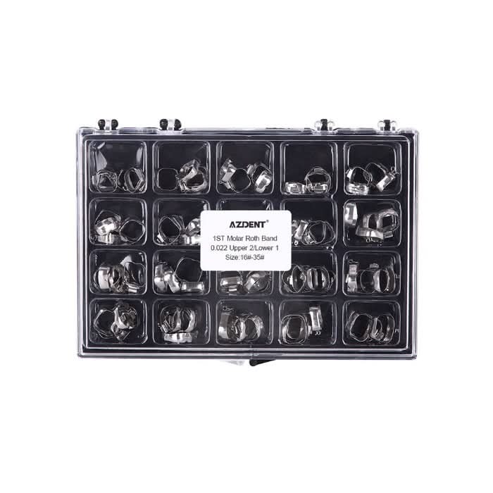 Orthodontic 1st Molar Bands with Buccal Tube Roth 0.022 #16-#35 U2/L1 80pcs/Box - pairaydental.com