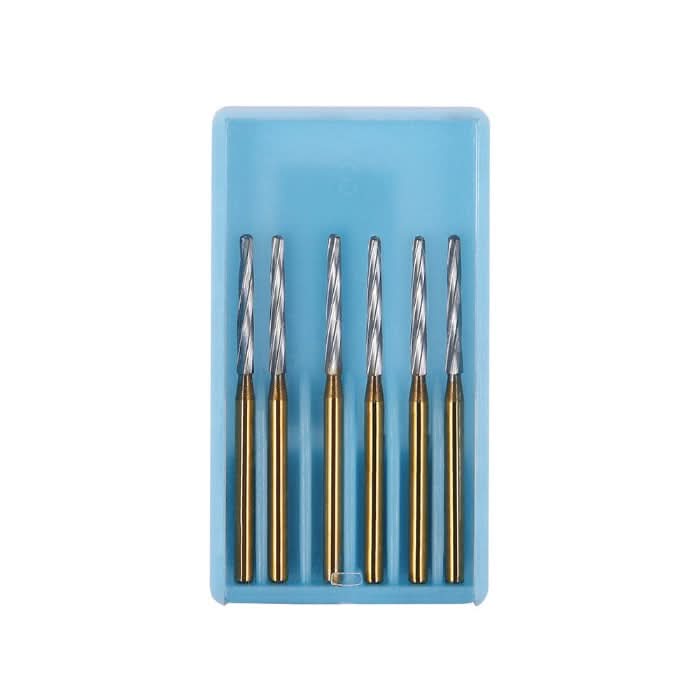 Dental FG Carbide Finishing Burs 28mm Gold 6pcs/Box - pairaydental.com
