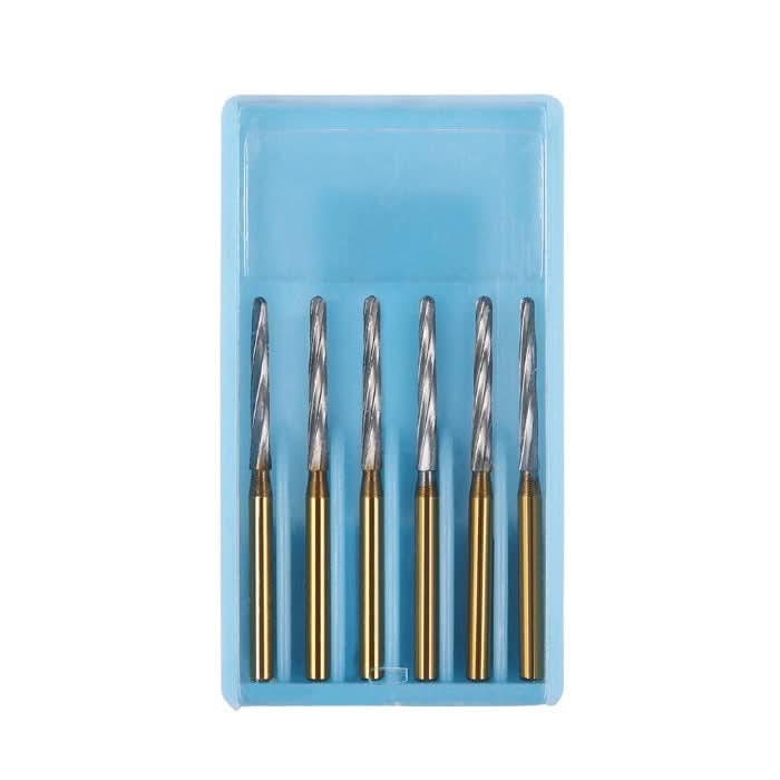 Dental FG Carbide Finishing Burs 25mm Gold 6pcs/Box - pairaydental.com
