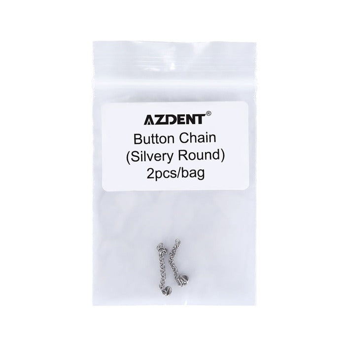 Dental Traction Button Chain Silver Round 2pcs/Bag - pairaydental.com