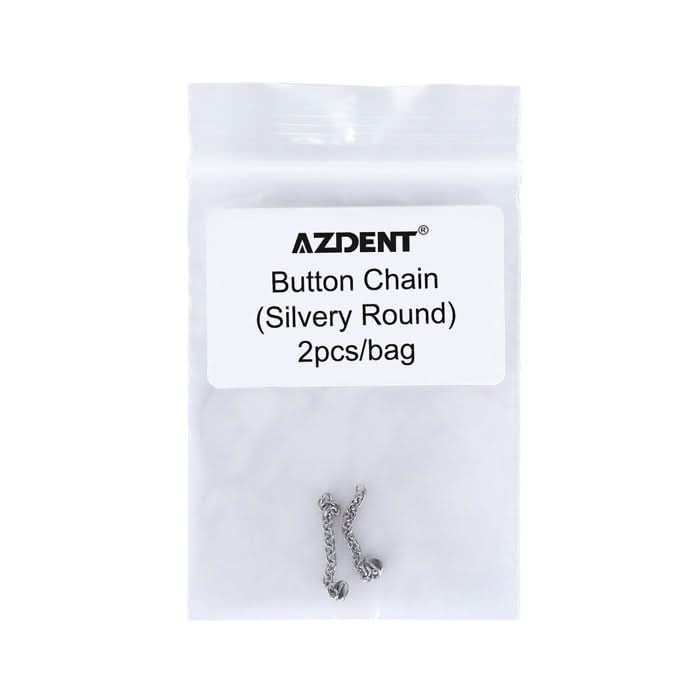 Dental Traction Button Chain Silver Round 2pcs/Bag - pairaydental.com