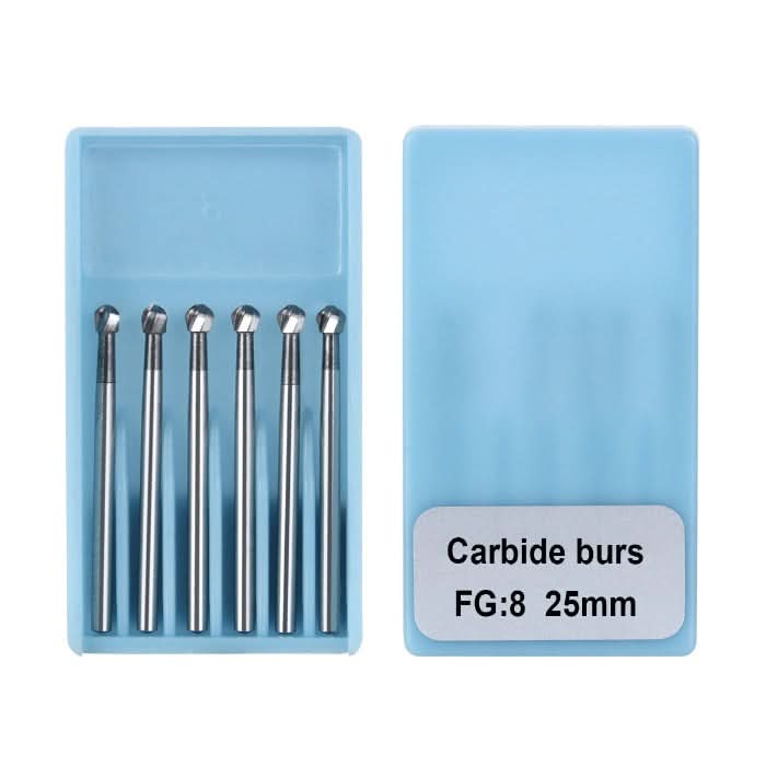 Dental Carbide Burs Round 25mm FG #8 SL 6pcs/Box - pairaydental.com