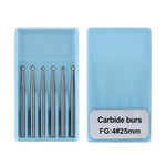 Dental Carbide Burs FG Round 25mm #4 SL 6pcs/Box - pairaydental.com