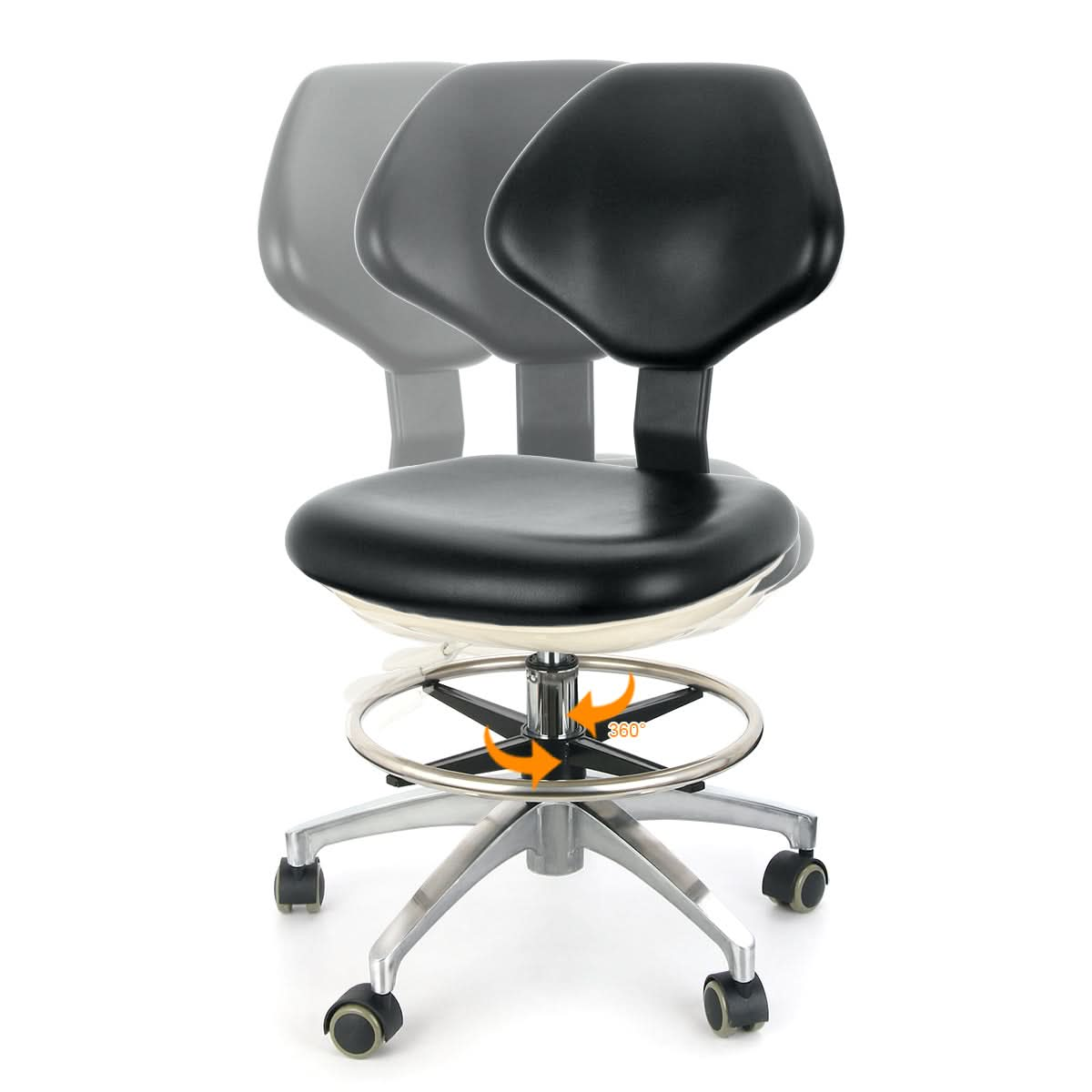 Dental Doctor Chair With Adjustable Seat And Backrest 360-Degree Rotat