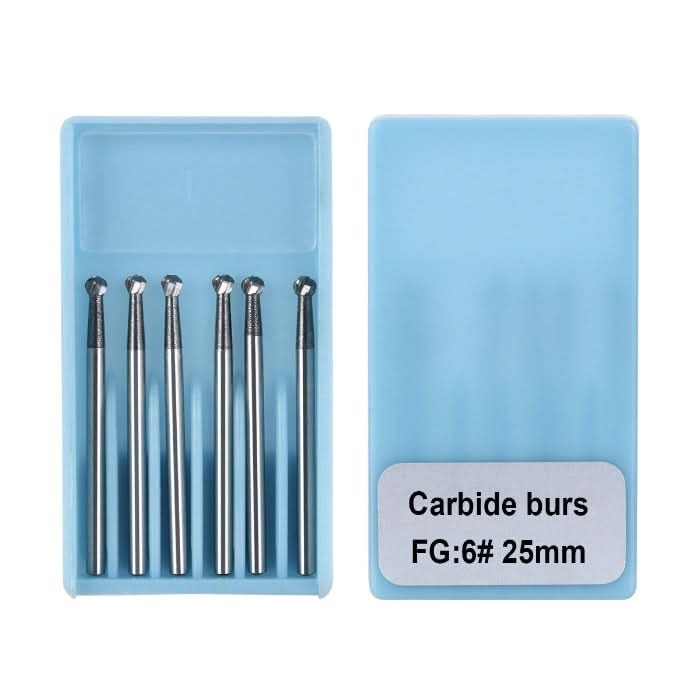 Dental Carbide Burs Round 25mm FG #6 SL 6pcs/Box - pairaydental.com