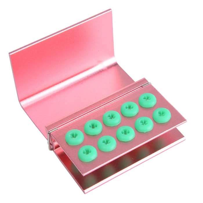Pink Bur Blocks Dental Burs Holder Block Autoclavable with Silicon Cover 10 Holes Pink