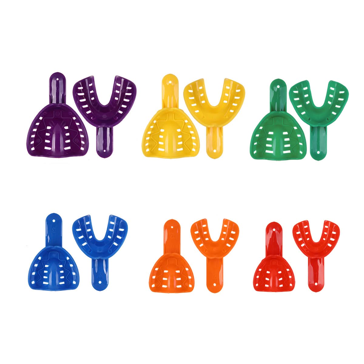 Dental Impression Plastic Trays Kit Autoclavable 12pcs/Kit - pairaydental.com