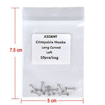 Dental Crimpable Hooks Long Curved Right/Left 10pcs/Bag - pairaydental.com