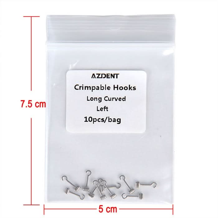 Dental Crimpable Hooks Long Curved Right/Left 10pcs/Bag - pairaydental.com