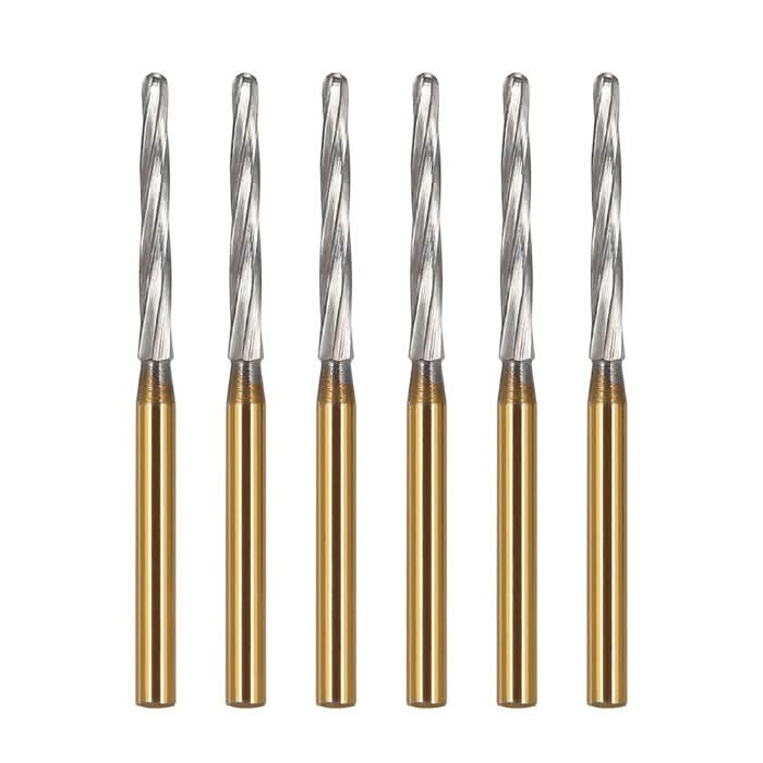 Dental FG Carbide Finishing Burs 25mm Gold 6pcs/Box - pairaydental.com