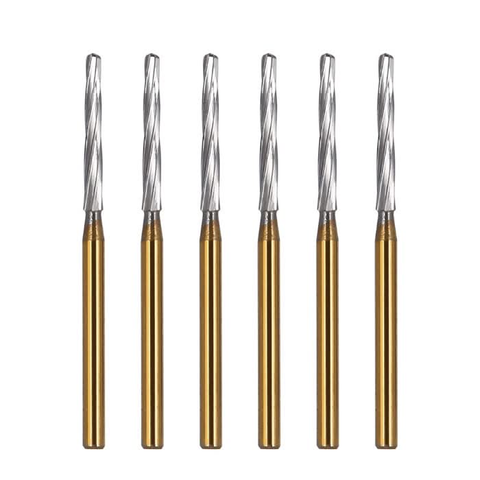 Dental FG Carbide Finishing Burs 28mm Gold 6pcs/Box - pairaydental.com