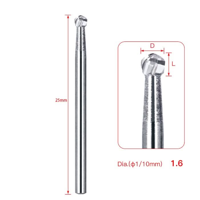 Dental Carbide Burs Round 25mm FG #6 SL 6pcs/Box - pairaydental.com