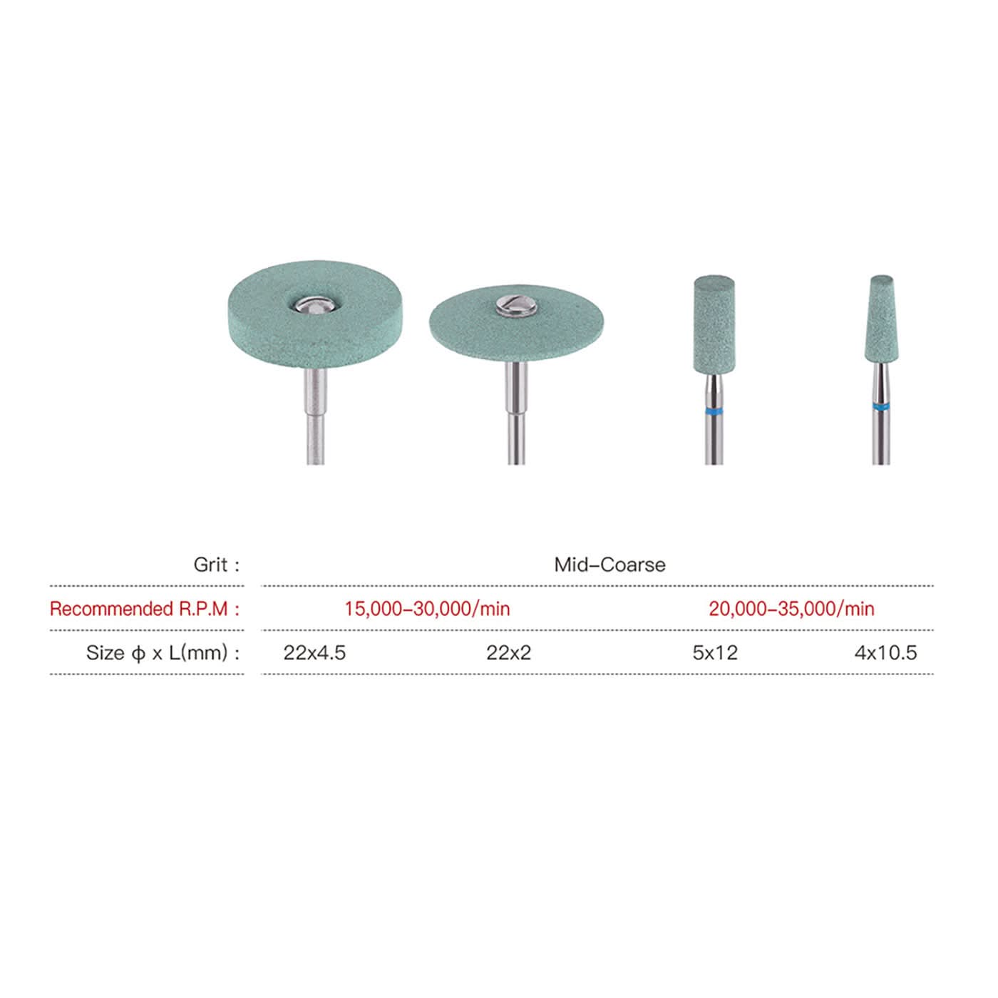 Dental Polishing Lab Ceramic Diamond Grinder Blue - pairaydental.com