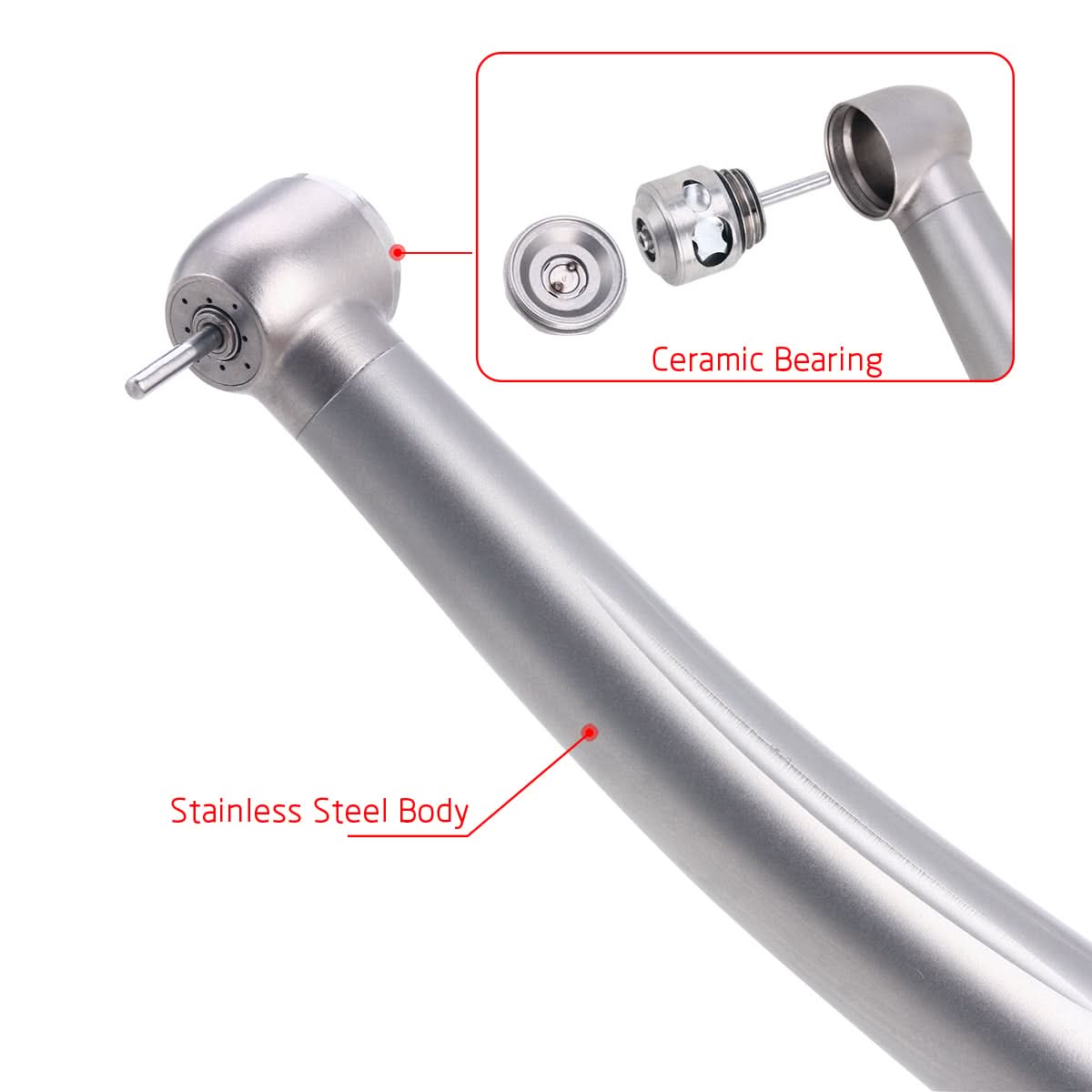4 Hole High Speed Handpiece Push Button Four Water Spray Clean Head System - pairaydental.com