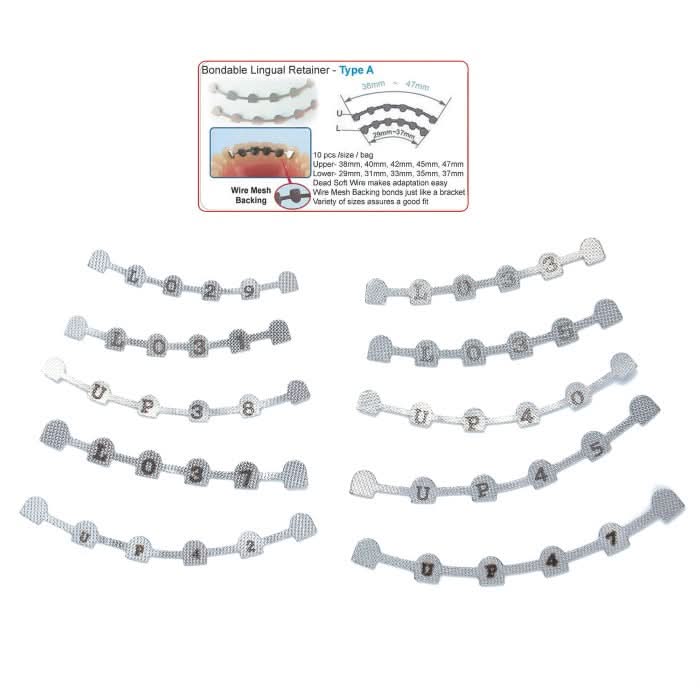 Lingual Retainer Bonding Splits U#38-47 & L#29-37 with Mark 10pcs/Bag - pairaydental.com