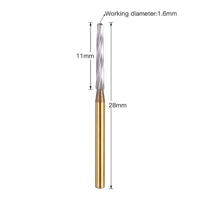 Dental FG Carbide Finishing Burs 28mm Gold 6pcs/Box - pairaydental.com