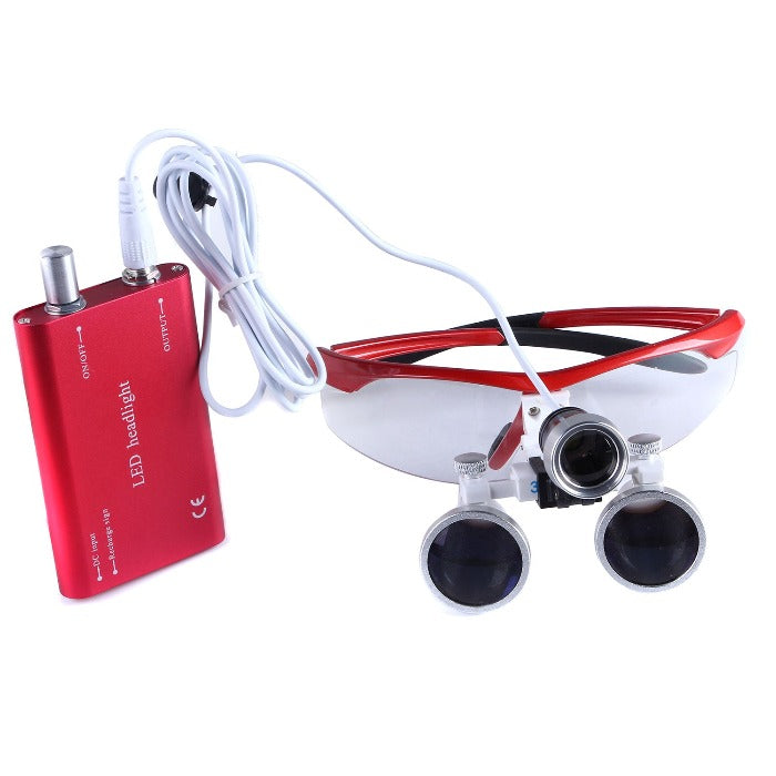 Dental Loupe Magnification Binocular Magnifier 3.5X with Headlight - pairaydental.com