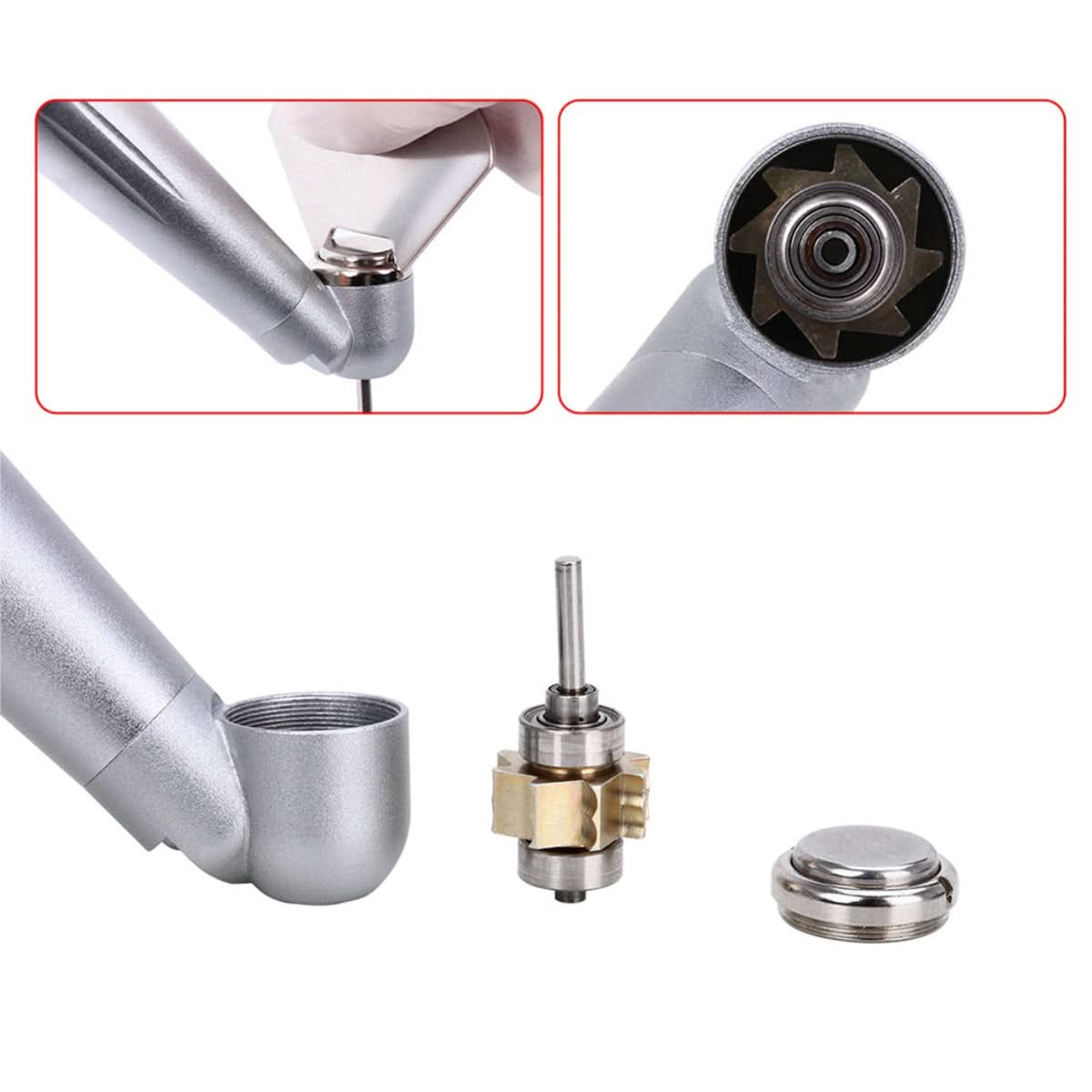 2/4 Hole LED High Speed Handpiece 45 Degree Standard Head Push Button E-Generator - pairaydental.com