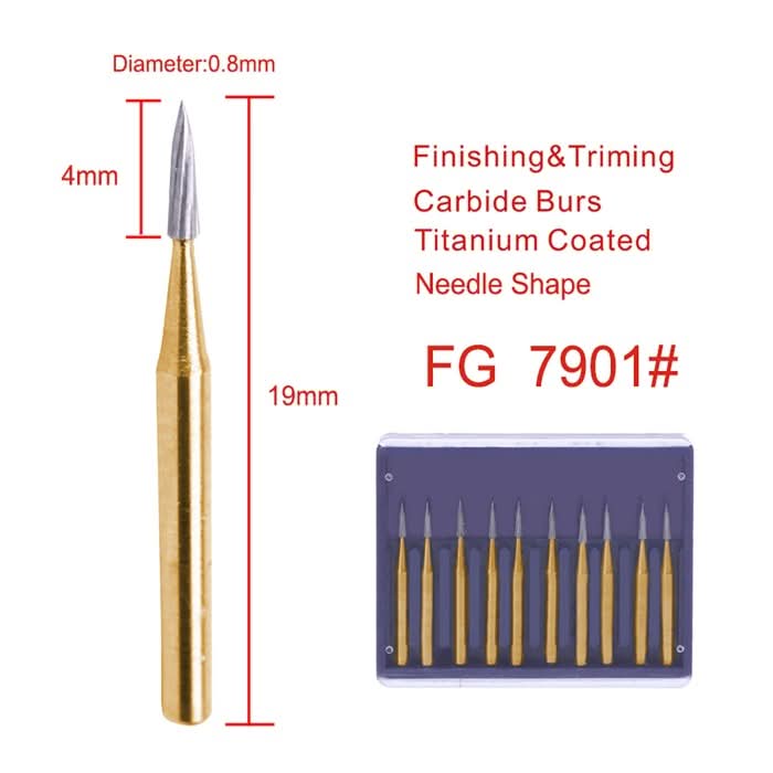 Dental Carbide Burs Needle Shaped Trimming Finishing FG 7901 10pcs/Box - pairaydental.com