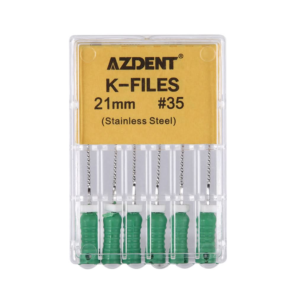 Dental Hand K-Files Stainless Steel 21mm #15-80 11 Models 6pcs/Pk - pairaydental.com
