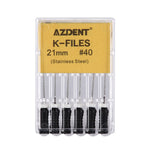 Dental Hand K-Files Stainless Steel 21mm #15-80 11 Models 6pcs/Pk - pairaydental.com