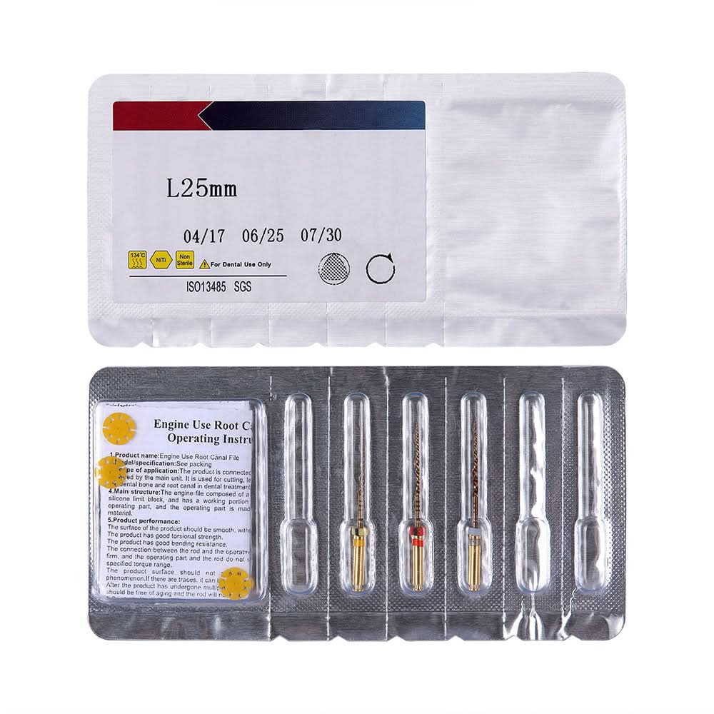 Endo NiTi Rotary Engine Files 25mm Assorted X1-X3 3pcs/Pack - pairaydental.com