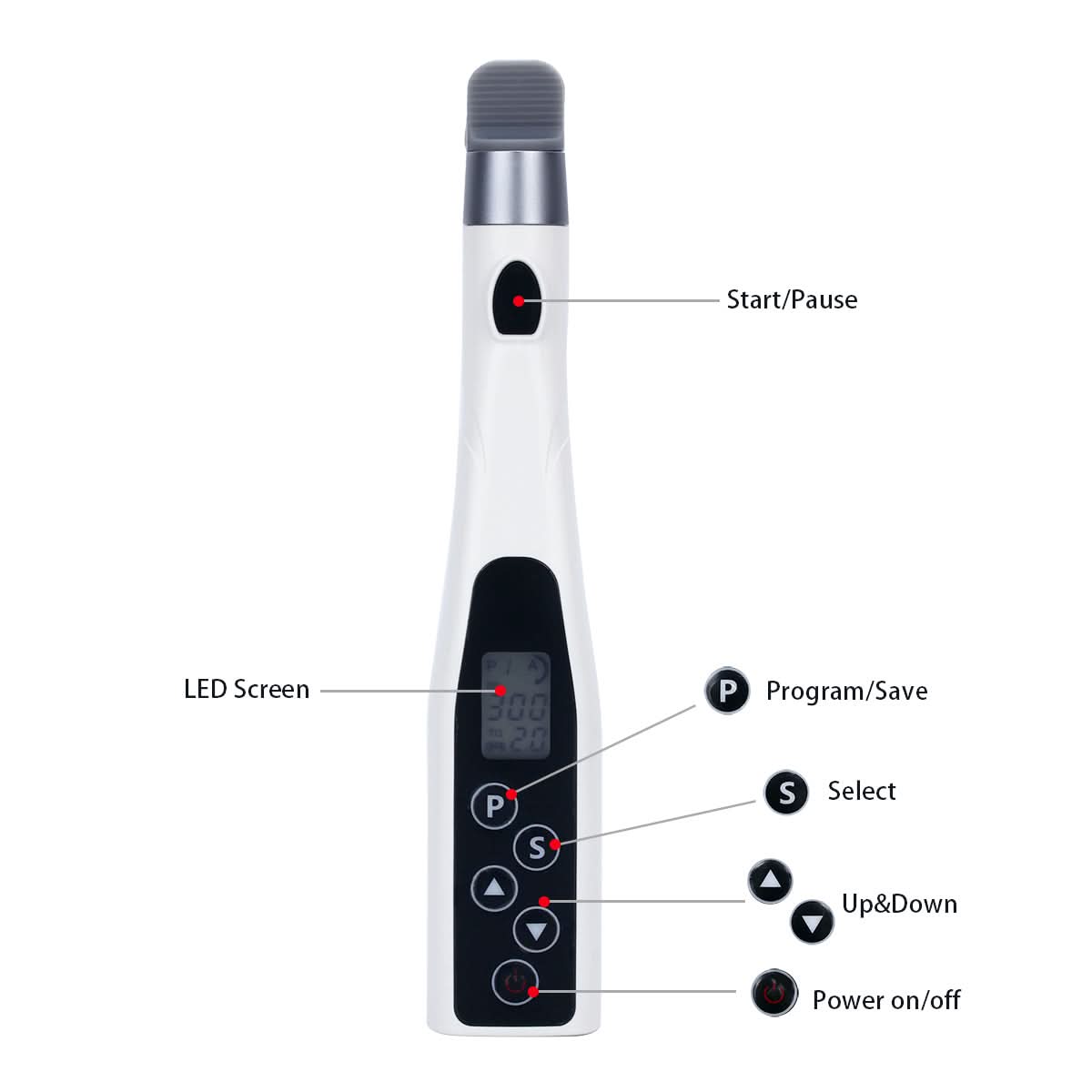 Mini Cordless LED Endo Motor Handpiece 16:1 Reduction Contra Angle 6 Memory Set - pairaydental.com