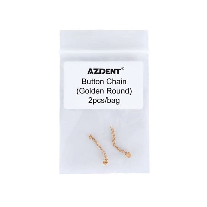 Dental Traction Button Chain Golden Round 2pcs/Bag - pairaydental.com