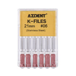 Endo Hand K-Files Stainless Steel #06 21mm 6pcs/Pk - pairaydental.com