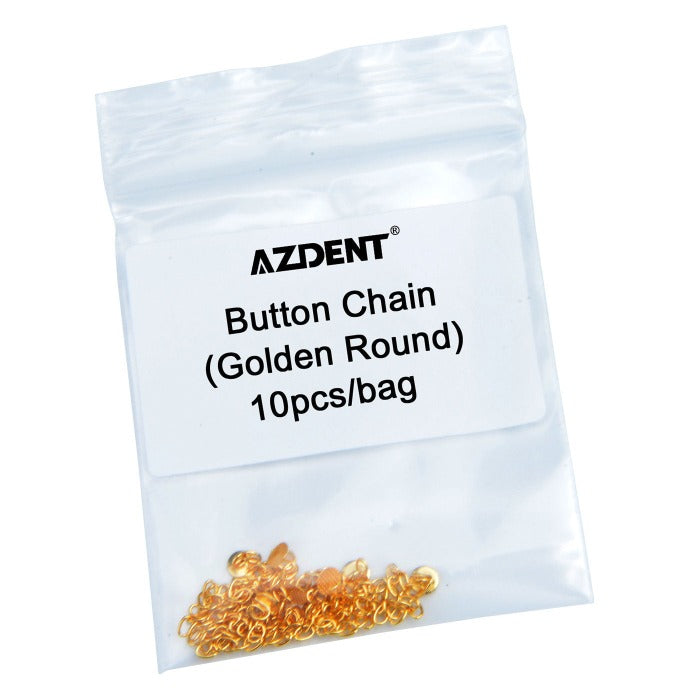 Dental Traction Button Chain Golden Round 10pcs/Bag - pairaydental.com