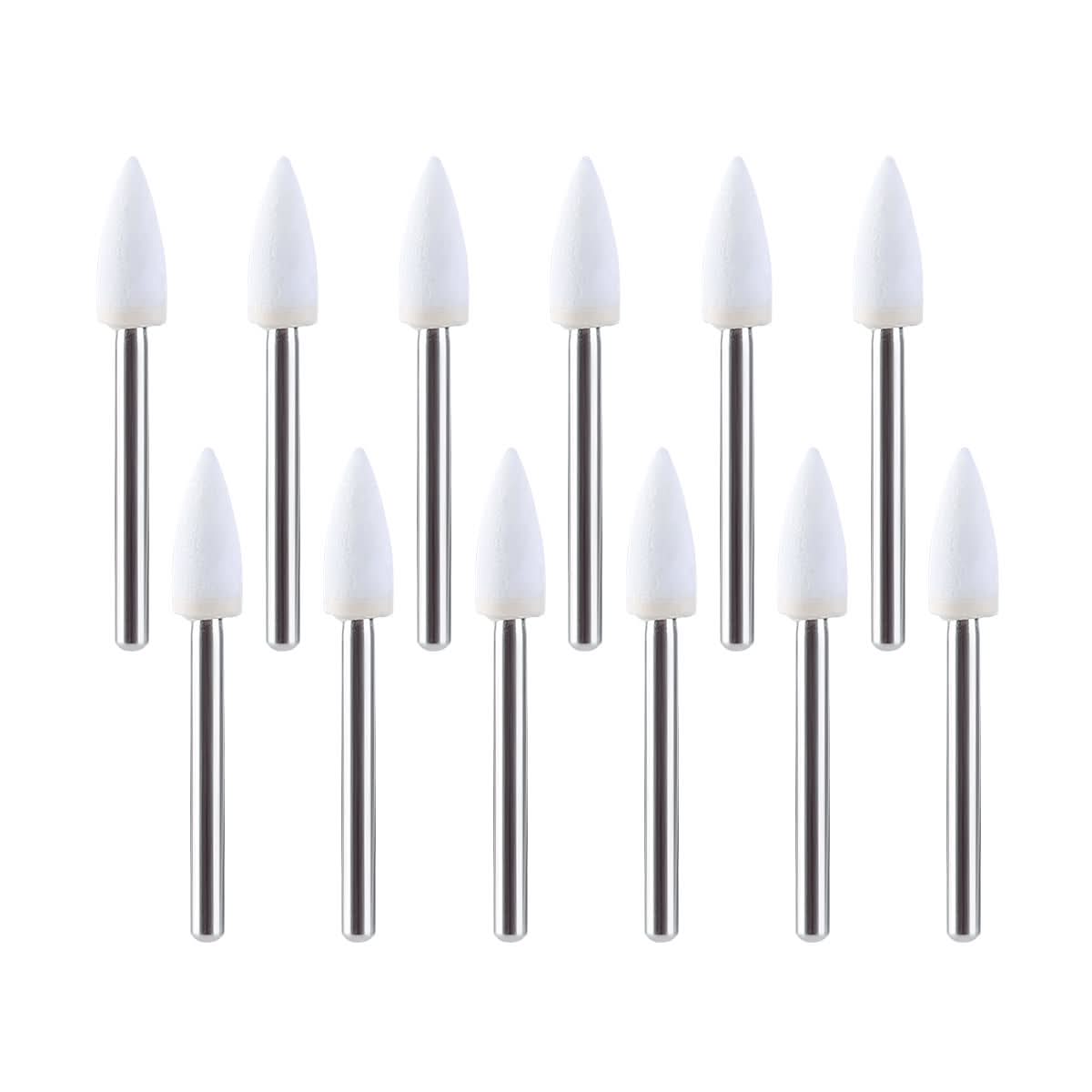Triangular Whitestone Bur Dental White Stone Polishing FG Burs Flame Shape 12pcs/Box