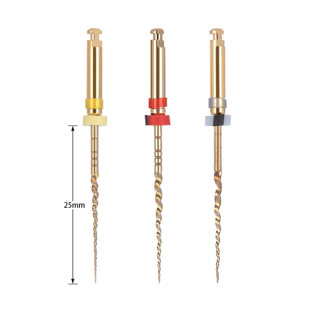 Endo NiTi Rotary Engine Files 25mm Assorted X1-X3 3pcs/Pack - pairaydental.com
