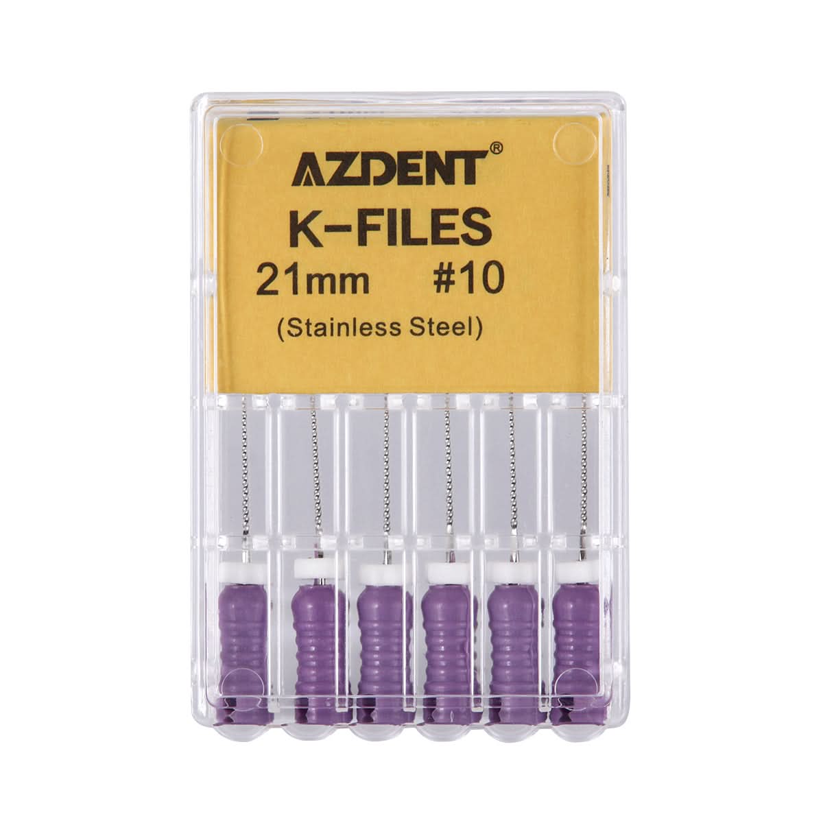 Endo Hand K-Files Stainless Steel #10 21mm 6pcs/Pk - pairaydental.com