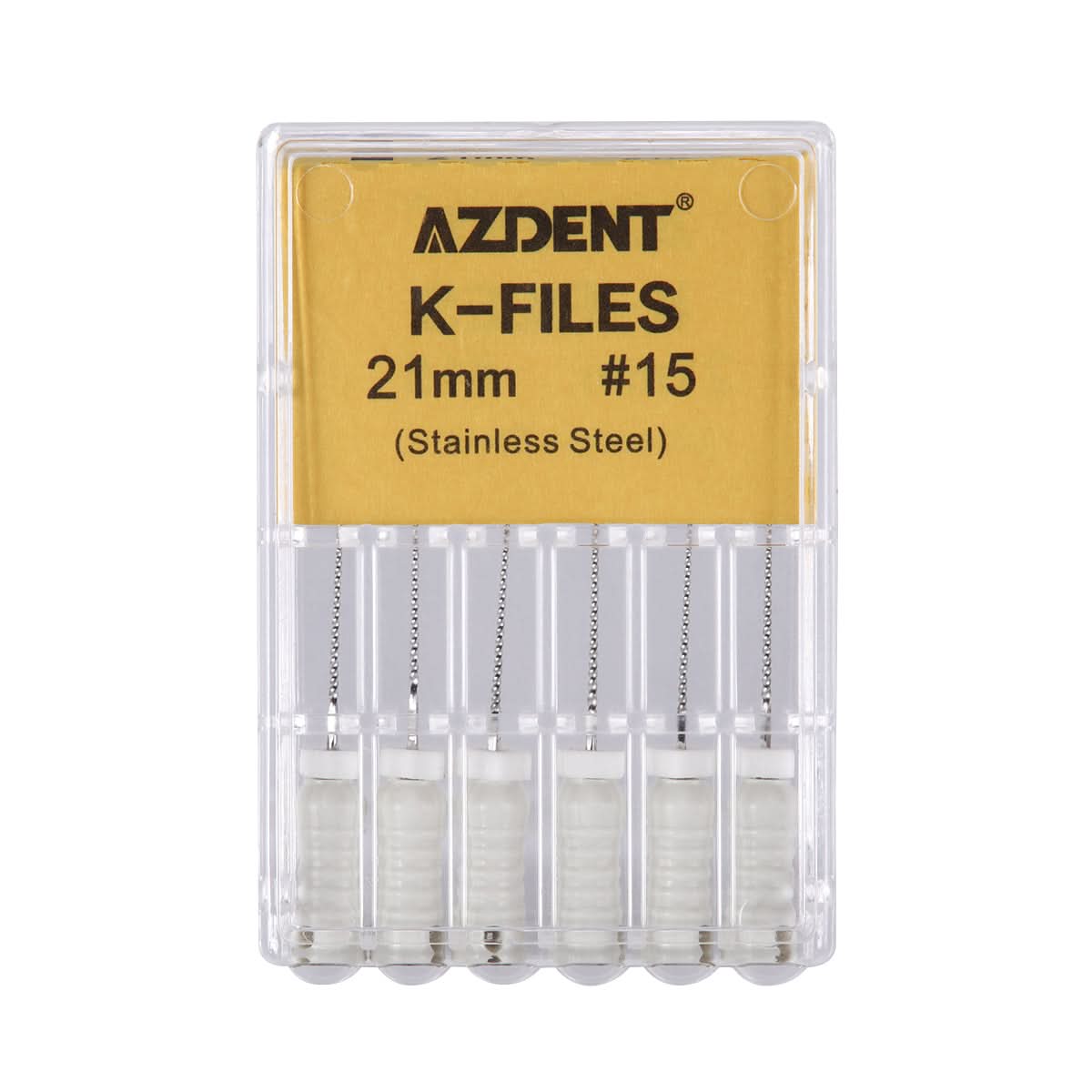 Endo Hand K-Files Stainless Steel #15 21mm 6pcs/Pk - pairaydental.com
