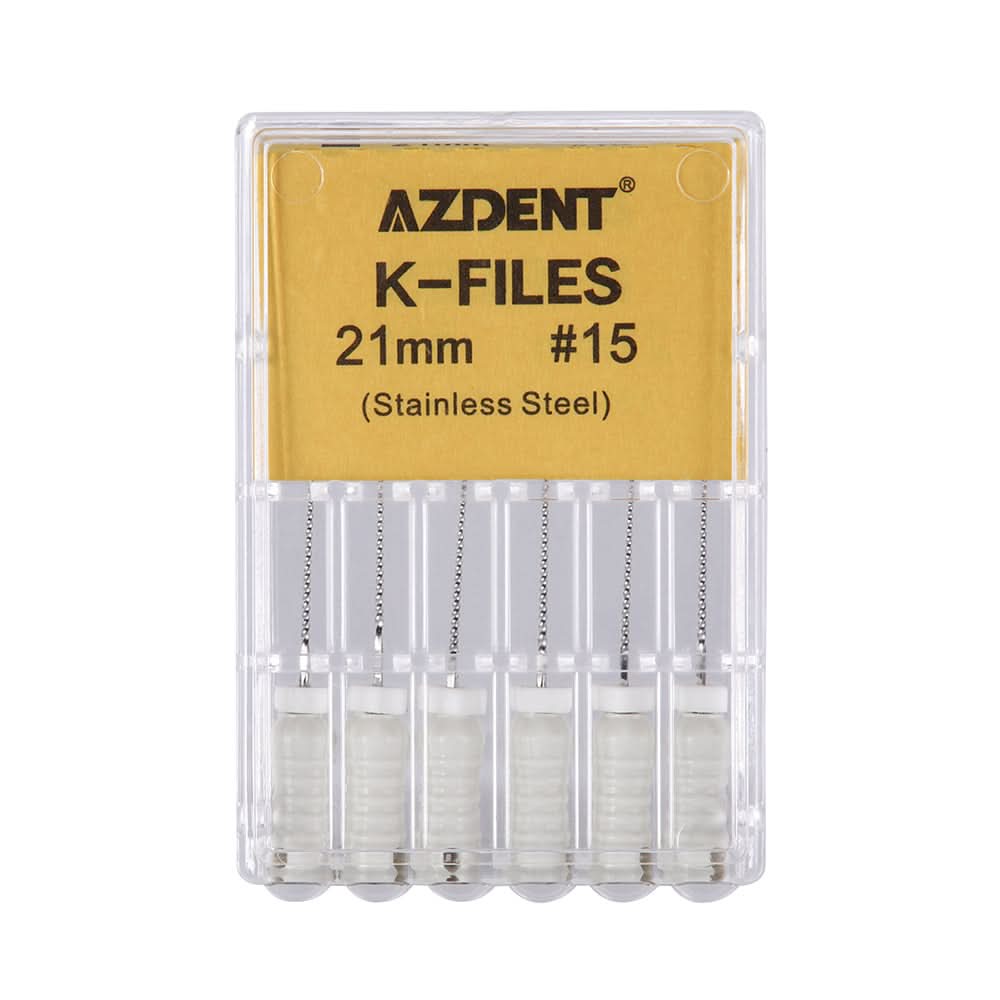 Dental Hand K-Files Stainless Steel 21mm #15-80 11 Models 6pcs/Pk - pairaydental.com