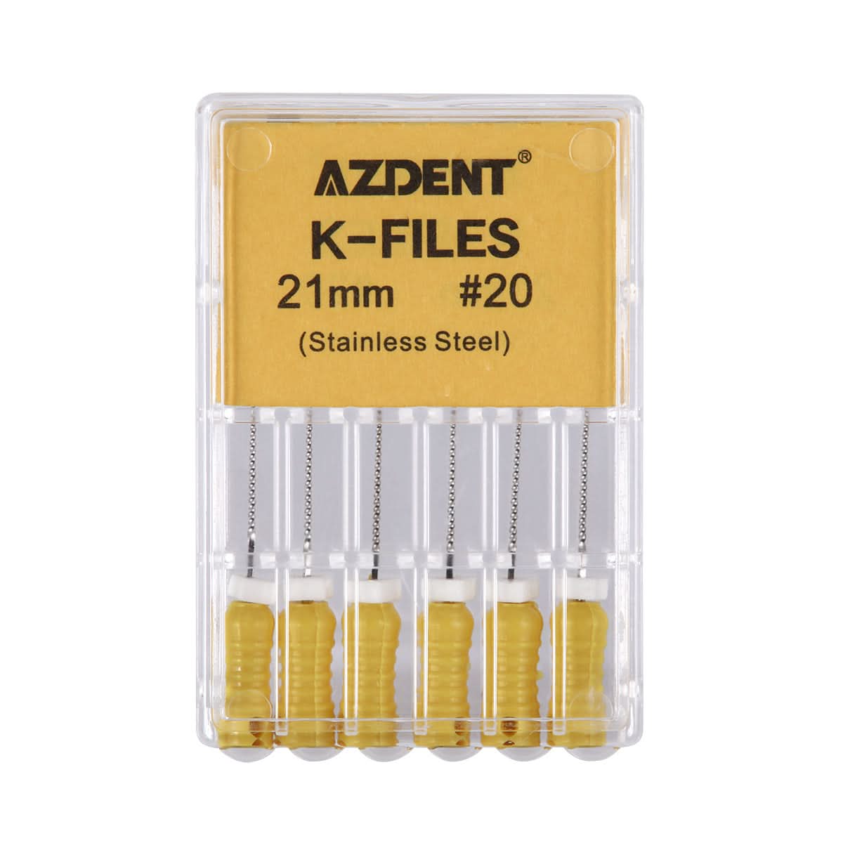 Endo Hand K-Files Stainless Steel #20 21mm 6pcs/Pk - pairaydental.com