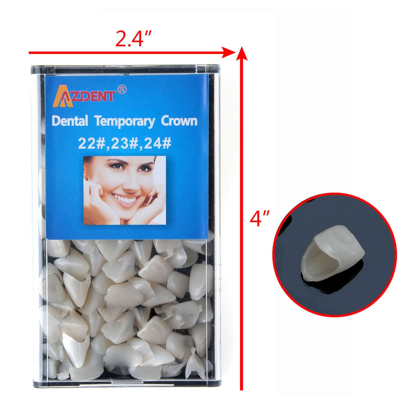 Dental Temporary Crown Kit Mixed 22#23#24# 72pcs/Box - pairaydental.com